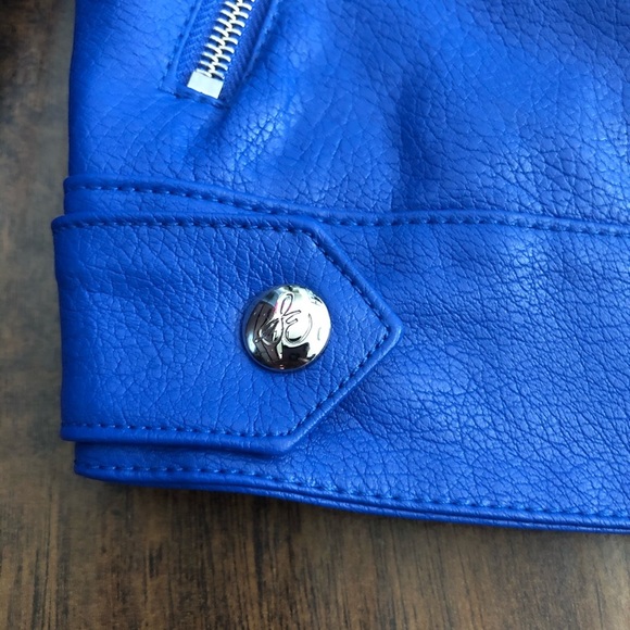 Sam Edelman Starburst Moto Jacket Royal Blue - Picture 8 of 16